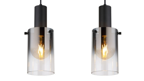 Pendelleuchte Globo lighting aus Glas in Schwarz GLOBO Hängelampe Florentina rauchfarbenes Glas - Länge ca. 103 cm