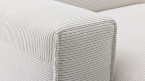 Ecksofa Roomio® aus Stoff in Weiß Roomio® No. 4100 - Ecksofa weißer Feincord - Stellfläche ca.  285 x 189 cm