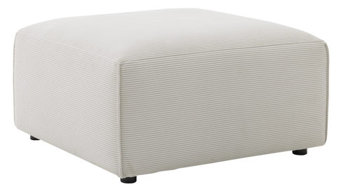 Polsterhocker Roomio® aus Stoff in Weiß Roomio® No. 4100 - XXL-Polsterhocker weißer Feincord - ca. 80 x 80 cm