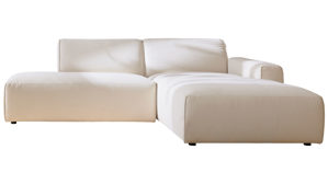 Ecksofa Roomio® aus Stoff in Weiß Roomio® No. 4100 - Ecksofa schneeweiße Chenille Trend  - Stellfläche ca.  232 x 189 cm
