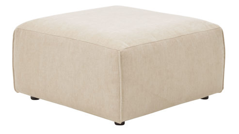 Polsterhocker Roomio® aus Stoff in Weiß Roomio® No. 4100 - XXL-Polsterhocker schneeweiße Chenille Trend - ca. 80 x 80 cm