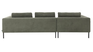 Ecksofa Roomio® aus Stoff in Grün Roomio® No. 4101- Ecksofa olivgrüner Feincord & schwarze Metallfüße 384 - Stellfläche ca. 201 x 301 cm