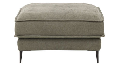 Polsterhocker Roomio® aus Stoff in Grün Roomio® No. 4102 - XXL-Polsterhocker grüner Strukturbezug Yelda & Metallfüße 908 MF - ca. 80 x 80 cm