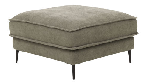 Polsterhocker Roomio® aus Stoff in Grün Roomio® No. 4102 - XXL-Polsterhocker grüner Strukturbezug Yelda & Metallfüße 908 MF - ca. 80 x 80 cm