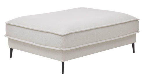 Polsterhocker Roomio® aus Stoff in Weiß Roomio® No. 4102 - XXL-Polsterhocker weißer Stoffbezug Loop & Metallfüße 908 MF - ca. 90 x 120 cm