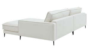 Ecksofa Roomio® aus Stoff in Weiß Roomio® No. 4102 - Ecksofa weißer Stoffbezug Loop & Metallfüße 908 MF - Stellfläche ca. 272 x 190 cm