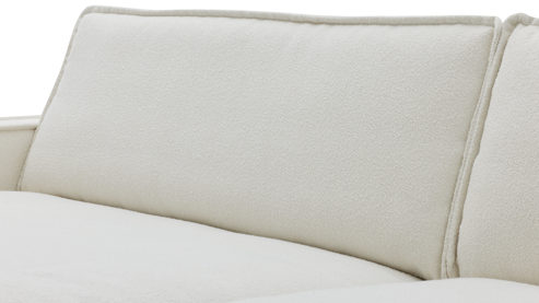 Ecksofa Roomio® aus Stoff in Weiß Roomio® No. 4102 - Ecksofa weißer Stoffbezug Loop & Metallfüße 908 MF - Stellfläche ca. 190 x 272 cm