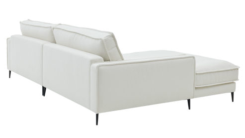Ecksofa Roomio® aus Stoff in Weiß Roomio® No. 4102 - Ecksofa weißer Stoffbezug Loop & Metallfüße 908 MF - Stellfläche ca. 190 x 272 cm