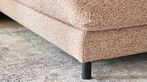 Ecksofa Roomio® aus Stoff in Rosa Roomio® No. 4103 - Ecksofa rostfarben melierter Bezug Donna & Metallfüße 1116 MFSM - Stellfläche ca.  302 x 223 cm