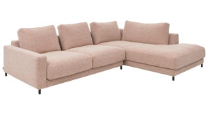 Ecksofa Roomio® aus Stoff in Rosa Roomio® No. 4103 - Ecksofa rostfarben melierter Bezug Donna & Metallfüße 1116 MFSM - Stellfläche ca.  302 x 223 cm