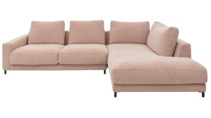 Ecksofa Roomio® aus Stoff in Rosa Roomio® No. 4103 - Ecksofa rostfarben melierter Bezug Donna & Metallfüße 1116 MFSM - Stellfläche ca.  302 x 223 cm