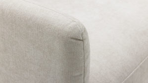 Dreisitzer Roomio® aus Stoff in Weiß Roomio® No. 4104 - Dreisitzer naturfarbener Strukturbezug Yelda & Holzfüße 1103 HFEG - Länge ca. 192 cm