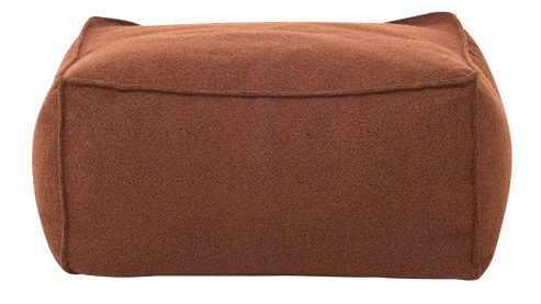 Polsterhocker Roomio® aus Stoff in Orange Roomio® No. 4121 - Hocker rostfarbener Stoffbezug Loop - ca. 86 x 86 cm