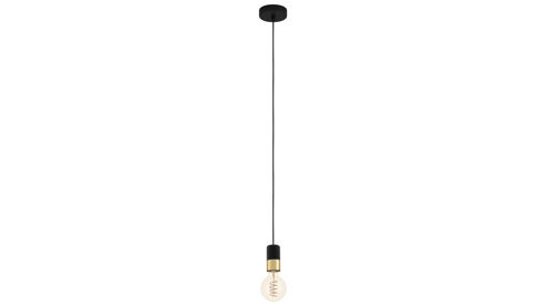 Pendelleuchte Roomio® aus Metall in Schwarz Roomio® Hängeleuchte No. 9801 schwarzes & messingfarbenes Metall - Durchmesser ca. 5 cm