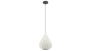 Pendelleuchte Roomio® aus Karton / Papier / Pappe in Weiß Roomio® Lampen No. 9808 - Hängelampe weißes Papier - Durchmesser ca. 30 cm