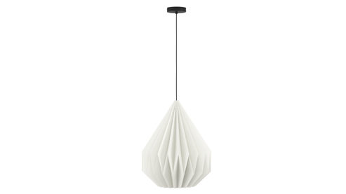 Pendelleuchte Roomio® aus Karton / Papier / Pappe in Weiß Roomio® Lampen No. 9808 - Hängelampe weißes Papier - Durchmesser ca. 45 cm