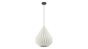 Pendelleuchte Roomio® aus Karton / Papier / Pappe in Weiß Roomio® Lampen No. 9808 - Hängelampe weißes Papier - Durchmesser ca. 45 cm