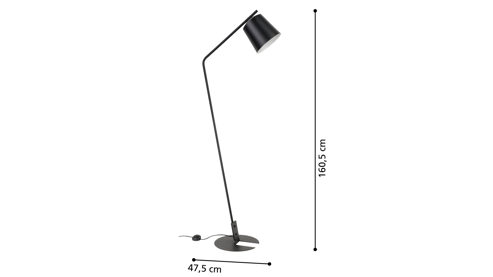 Stehleuchte Roomio® aus Karton / Papier / Pappe in Schwarz Roomio® Stehlampe No. 9810 schwarzes Metall - Höhe ca. 161  cm