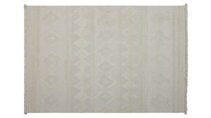 Webteppich Roomio® aus Kunstfaser in Weiß Roomio® Teppich No. 8304 cremefarbenes Rautenmuster - ca. 133 x 190 cm