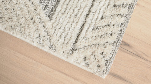 Webteppich Roomio® aus Kunstfaser in Weiß Roomio® Teppich No. 8308 creme-grau gemustert - ca. 200 x 290 cm