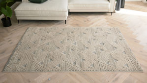 Webteppich Roomio® aus Kunstfaser in Weiß Roomio® Teppich No. 8308 creme-grau gemustert - ca. 160 x 230 cm