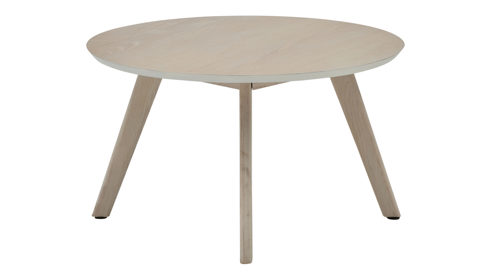 Couchtisch Roomio® aus Holz in Holzfarben Hell Roomio No. 2000 - Couchtisch weiß gewaschene Esche - Durchmesser ca. 65 cm