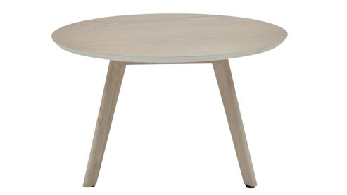 Couchtisch Roomio® aus Holz in Holzfarben Hell Roomio No. 2000 - Couchtisch weiß gewaschene Esche - Durchmesser ca. 65 cm