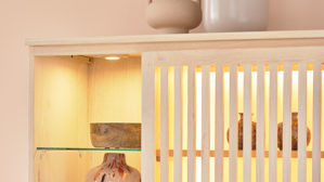 Sideboard Roomio® aus Holz in Holzfarben Roomio No. 2000 - Sideboard mit Beleuchtung weiß gewaschene Esche - zwei Türen, drei Schubladen, Länge ca. 135 cm