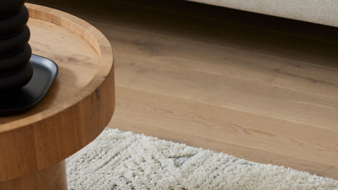 Couchtisch Roomio® aus Holz in Holzfarben Hell Roomio No. 2000 - Couchtisch weiß gewaschene Esche - Durchmesser ca. 60 cm