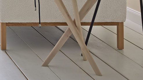 Beistelltisch Roomio® aus Holz in Holzfarben Hell Roomio No. 2000 - Beistelltisch weiß gewaschene Esche - Durchmesser ca.  50 cm