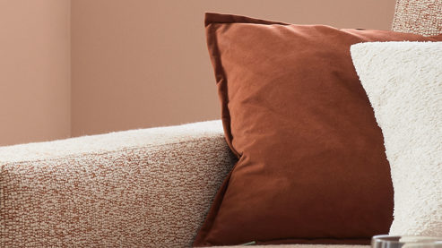 Kissenbezug /-hülle Roomio® aus Stoff in Orange Roomio® Kissenhülle No. 9401 rostfarbener Samt - ca. 60 x 60 cm