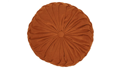 Einzelkissen Roomio® aus Stoff in Orange Roomio® Kissen No. 9401 rostfarbener Samt - Durchmesser ca. 42 cm