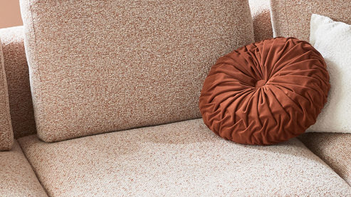 Einzelkissen Roomio® aus Stoff in Orange Roomio® Kissen No. 9401 rostfarbener Samt - Durchmesser ca. 42 cm