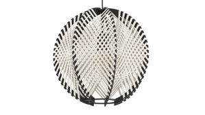 Pendelleuchte Eglo aus Holz Textil in Weiß EGLO Hängeleuchte Waverton Weiß & Schwarz - Durchmesser ca. 40 cm