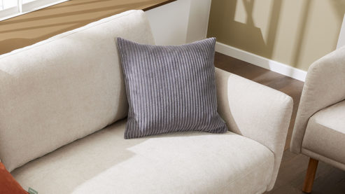 Kissenbezug /-hülle Roomio® aus Stoff in Grau Roomio® Kissenhülle No. 9403 aschegrauer Breitcord - ca. 45 x 45 cm