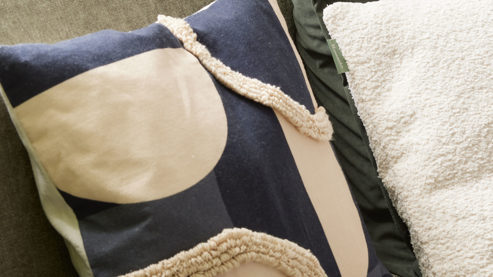 Kissenbezug /-hülle Roomio® aus Stoff in Schwarz Roomio® Kissenhülle No. 9407 Baumwollbezug mit graphischem Muster - ca. 45 x 45 cm