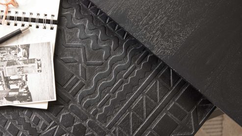 Couchtisch-Set Roomio® aus Holz in Schwarz Roomio No. 2001 - Couchtisch-Set schwarzes Mangoholz & schwarzes Metall - zweiteilig