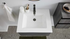 Waschtisch / Waschbecken Interliving aus Keramik in Weiß Interliving Bad Serie 3702 - Waschtisch weiße Keramik - Breite ca. 62 cm