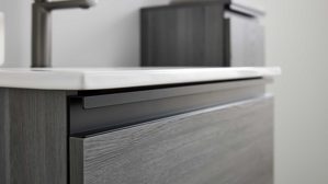 Waschbeckenunterschrank Interliving aus Holz in Grau Interliving Bad Serie 3702 - Waschtischunterschrank 7698 graue Cuneo Eiche - eine Schublade, Breite ca. 60 cm