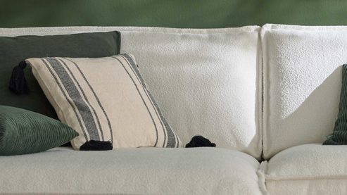 Kissenbezug /-hülle Roomio® aus Stoff in Beige Roomio® Kissenhülle No. 9411 beiger & schwarzer Jacquard - ca. 45 x 45 cm