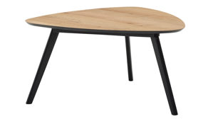 Couchtisch Roomio® aus Holz in Holzfarben Roomio No. 2002 - Couchtisch Eichefurnier & schwarzes Mangoholz - ca. 80 x 78 cm