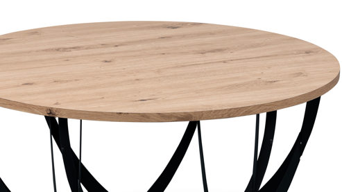 Couchtisch M2 kollektion aus Holz in Holzfarben Couchtisch Mella 2 Artisaneiche & Schwarz - Durchmesser ca. 80 cm