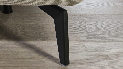 Ecksofa modulmaster aus Stoff in Beige Modulmaster Serie MM-MP1181 - Ecksofa ecrufarbenes Flachgewebe Cyber & schwarze Metallfüße – Stellfläche ca.  188 x 322 cm