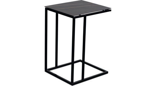 Beistelltisch M2 kollektion aus Stein in Schwarz Beistelltisch Jon Grau marmorierter Stein & Schwarz – ca. 38 x 43 cm