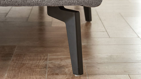 Polsterhocker modulmaster aus Stoff in Grau Modulmaster Serie MM-ZE1190 - XL-Hocker graues Flachgewebe Cyber & schwarze Metallfüße – ca. 92 x 70 cm