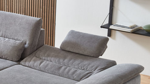 Kopfstütze modulmaster aus Stoff in Grau Modulmaster Serie MM-ZE1190 - Premium-Kopfstütze graues Flachgewebe Cyber - ca. 50 x 28 cm