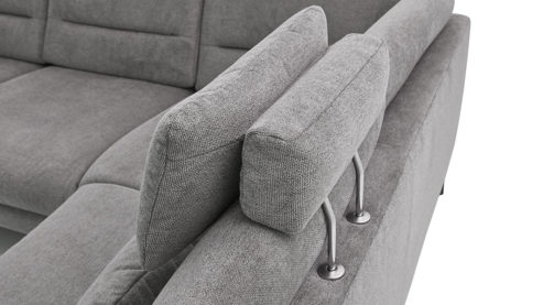 Kopfstütze modulmaster aus Stoff in Grau Modulmaster Serie MM-ZE1190 - Premium-Kopfstütze graues Flachgewebe Cyber - ca. 50 x 28 cm