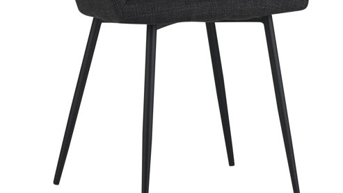 Vierfußstuhl Hela aus Stoff in Anthrazit Armlehnenstuhl Maria S Anthrazit & schwarzes Metall