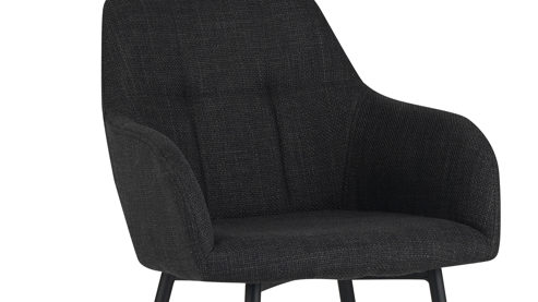 Vierfußstuhl Hela aus Stoff in Anthrazit Armlehnenstuhl Maria S Anthrazit & schwarzes Metall