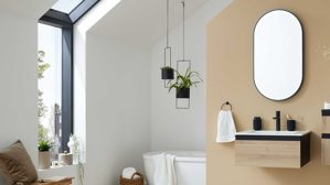 Badmöbel-Set Interliving aus Holz in Holzfarben Interliving Bad Serie 3702 - Badmöbel-Set 7771 naturfarbene Cuneo Eiche - dreiteilig